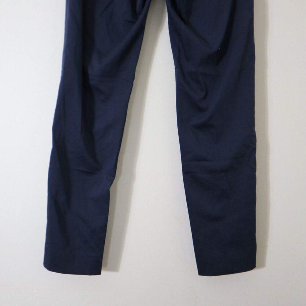 Max Mara US 6 Seam Flat Front Slim Leg Pants Navy Blue Size Zip - Picture 10 of 10